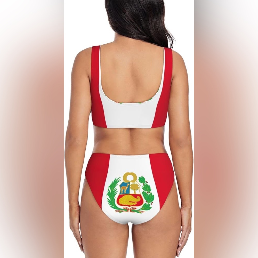 NWOT Peru Flag Bikini size small